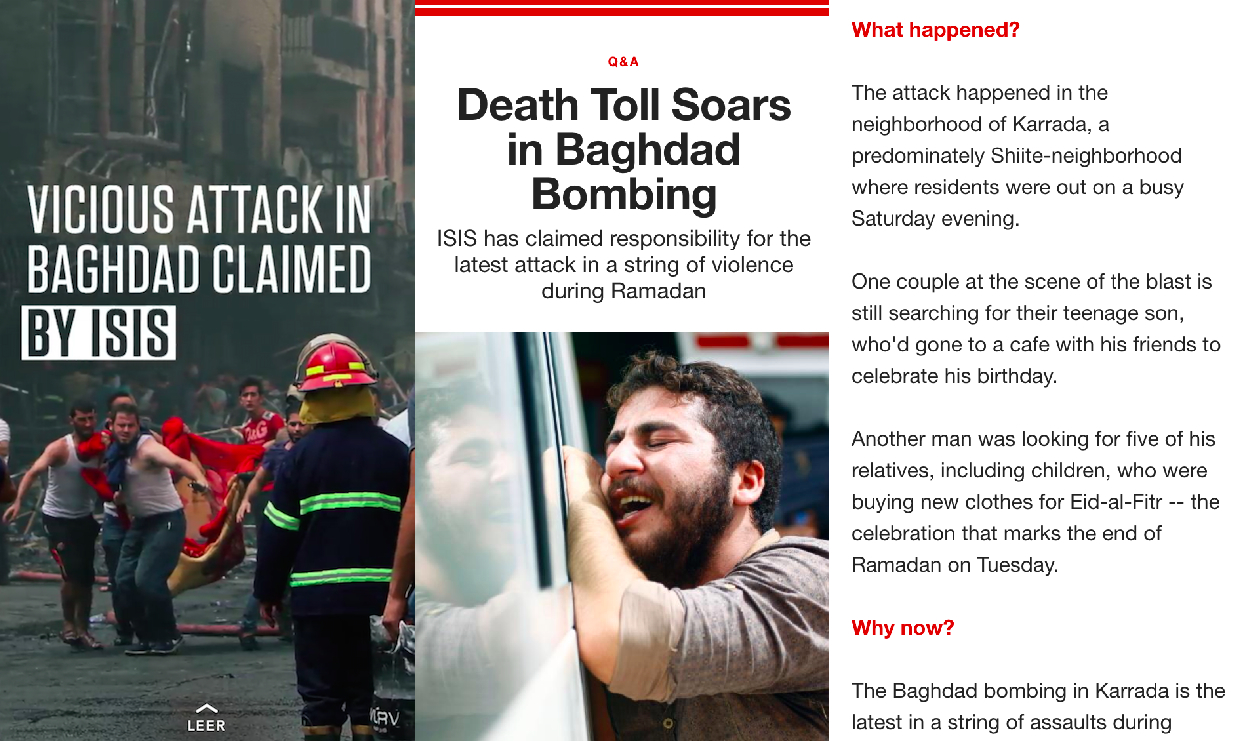 Atentados como el de Bagdad en julio de 2016, explicados por la CNN en Snapchat.