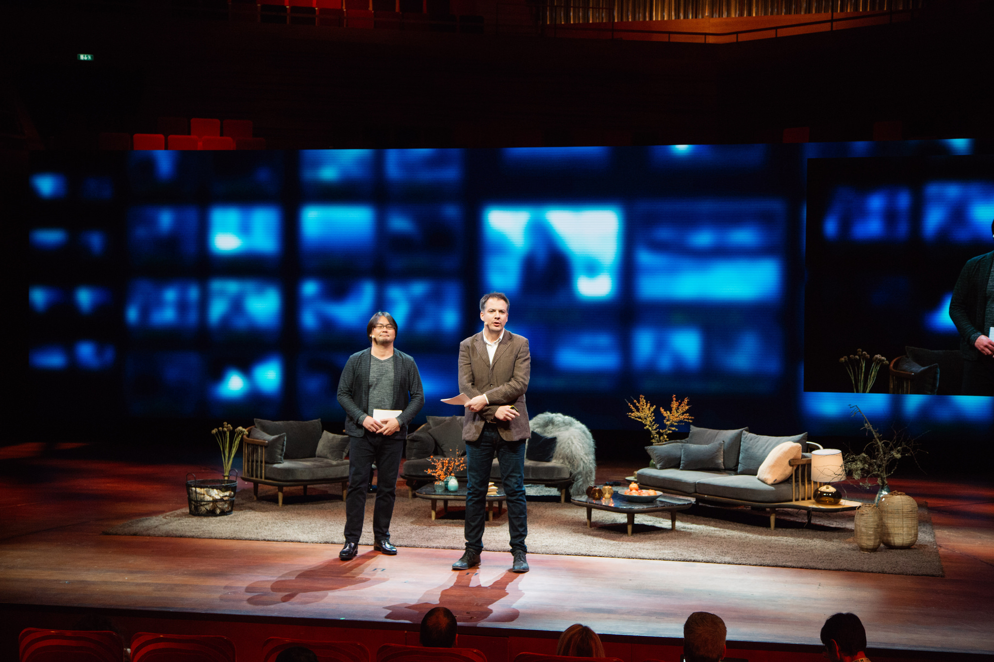 Hirohisa Hanawa, de NHK, y Sam Dubberley, de News Xchange, en Copenhaguen.