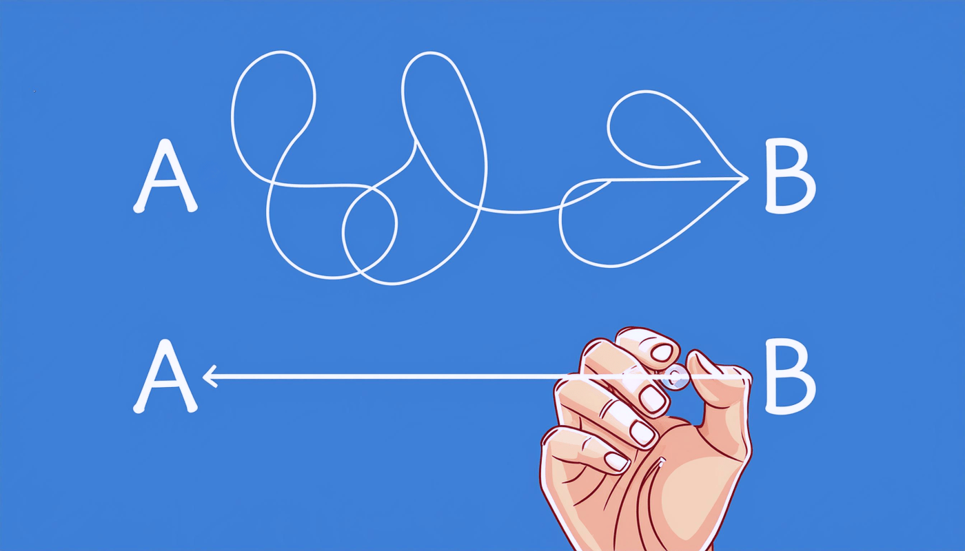 Imagen que muestra la simplicidad versus la complejidad. Generada con inteligencia artificial.